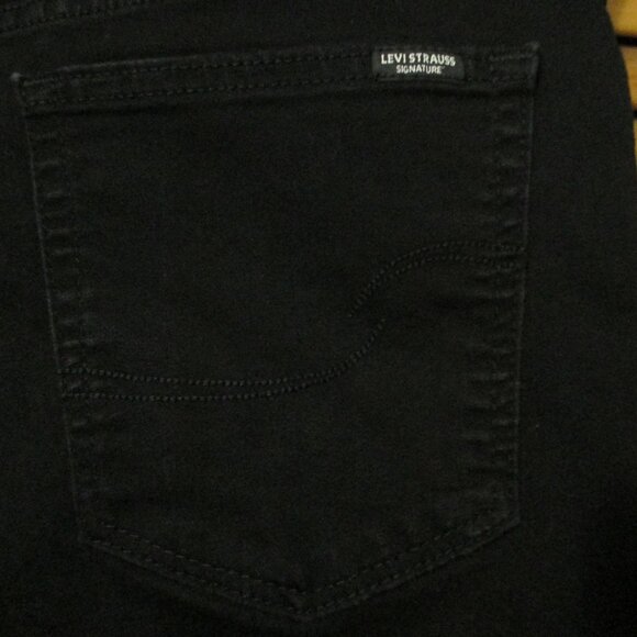 Levi Strauss Signature black jeans pull on straight leg with stretch size 12 - Picture 5 of 10
